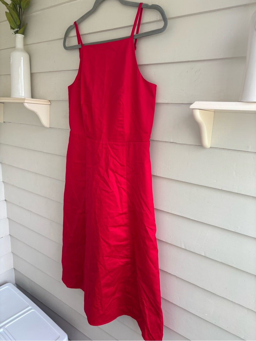 Ann Taylor Factory Red Adjustable Strap Midi Dress Size 8 NWT - Picture 9 of 13